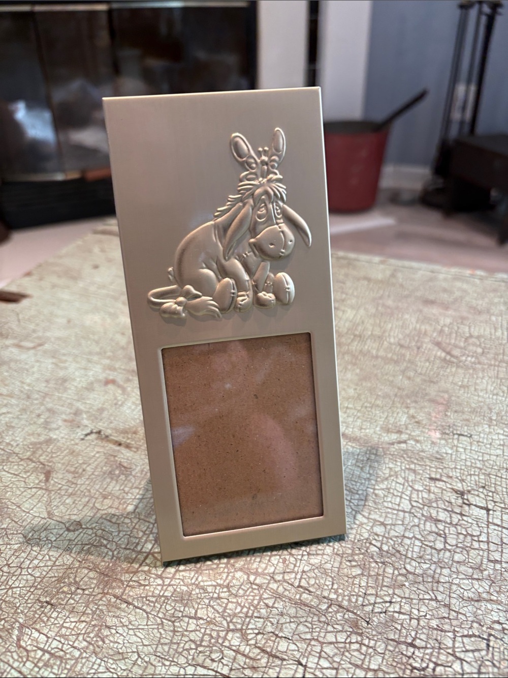 Vintage 2000 Disney Eeyore Silver Metal Mini Photo Frame Intercraft